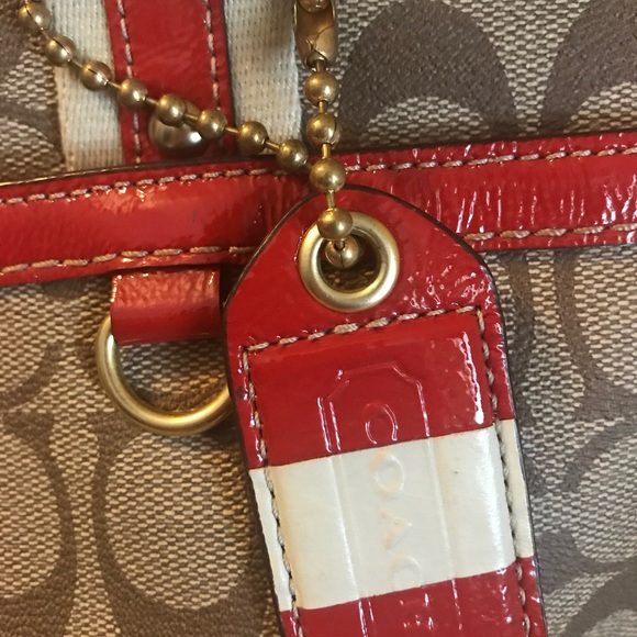 AUTHENTIC COACH SIGNATURE HERITAGE STRIPE TOTE‼️‼️ - Picture 5 of 8